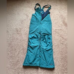 Land’s End Kids Squall Waterproof Insulated Iron Knee Snow Bibs in Teal Size 7